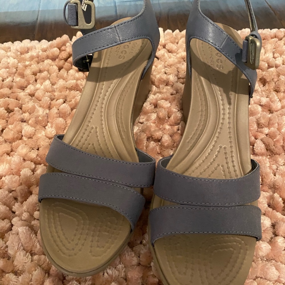 BNWOT Crocs Ankle Strap Wedges